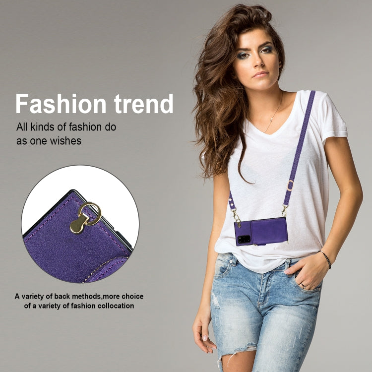 For Samsung Galaxy S20+ Cross-body Zipper Big Wallet Bag Square Phone Case