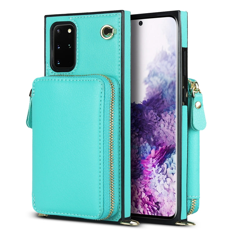 For Samsung Galaxy S20+ Cross-body Zipper Big Wallet Bag Square Phone Case