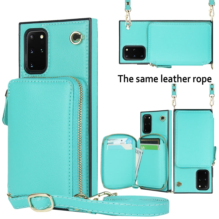 For Samsung Galaxy S20+ Cross-body Zipper Big Wallet Bag Square Phone Case