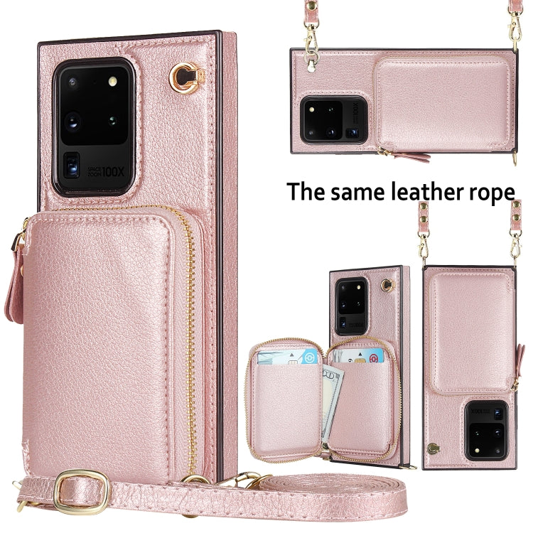 For Samsung Galaxy S20 Ultra Cross-body Zipper Big Wallet Bag Square Phone Case