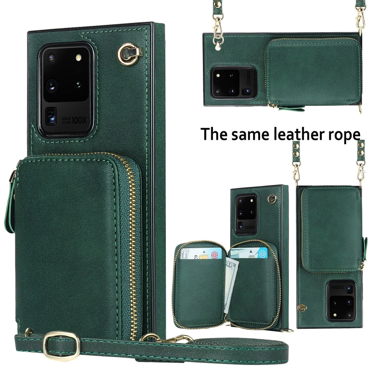 For Samsung Galaxy S20 Ultra Cross-body Zipper Big Wallet Bag Square Phone Case
