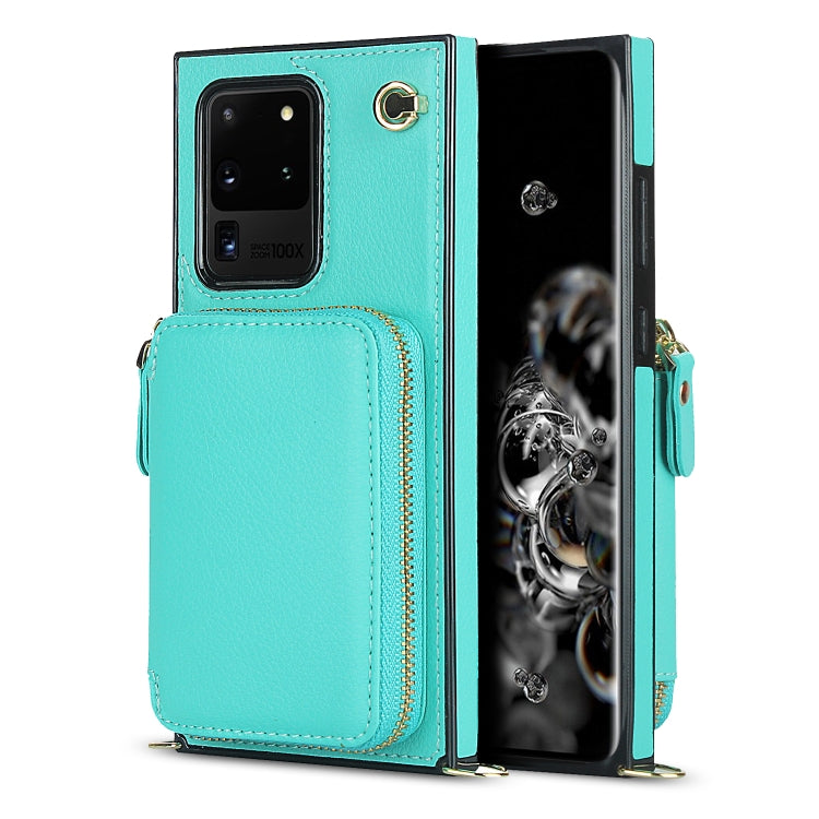 For Samsung Galaxy S20 Ultra Cross-body Zipper Big Wallet Bag Square Phone Case