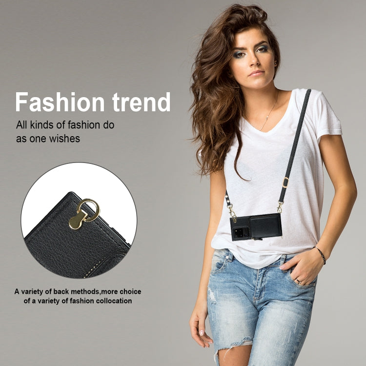 For Samsung Galaxy S20 Ultra Cross-body Zipper Big Wallet Bag Square Phone Case
