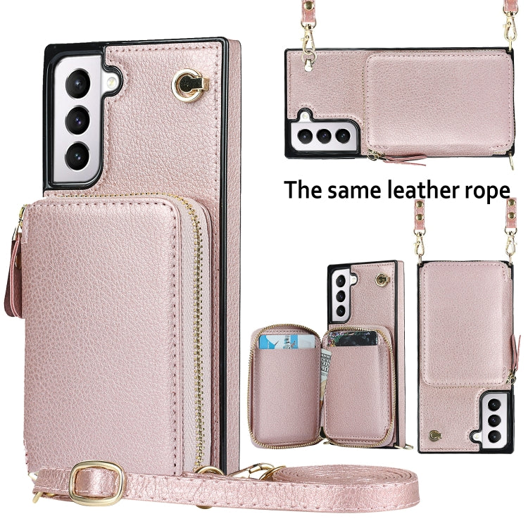 For Samsung Galaxy S21 Cross-body Zipper Big Wallet Bag Square Phone Case