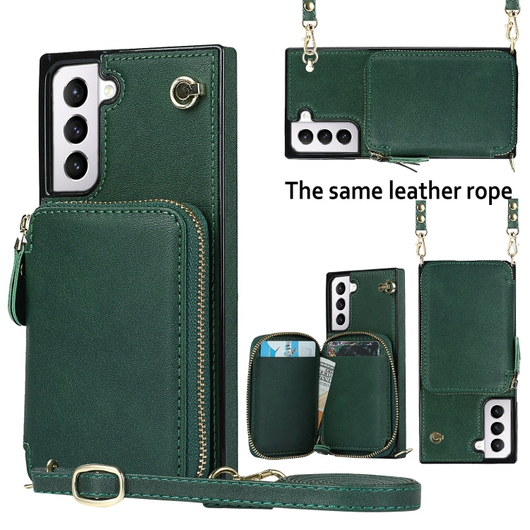 For Samsung Galaxy S21 Cross-body Zipper Big Wallet Bag Square Phone Case