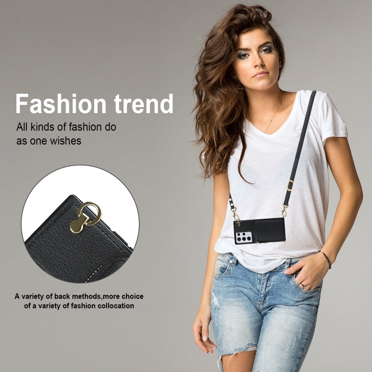 For Samsung Galaxy S21 Ultra Cross-body Zipper Big Wallet Bag Square Phone Case