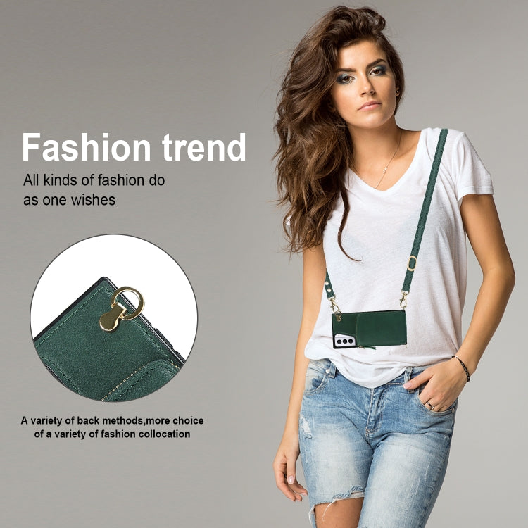 For Samsung Galaxy S21+ Cross-body Zipper Big Wallet Bag Square Phone Case