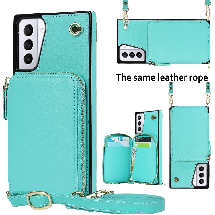 For Samsung Galaxy S21+ Cross-body Zipper Big Wallet Bag Square Phone Case