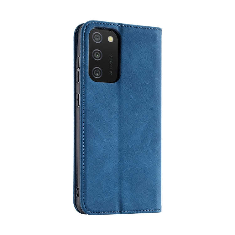 For Samsung Galaxy A02s / A03s Splicing Skin Feel Magnetic Leather Phone Case
