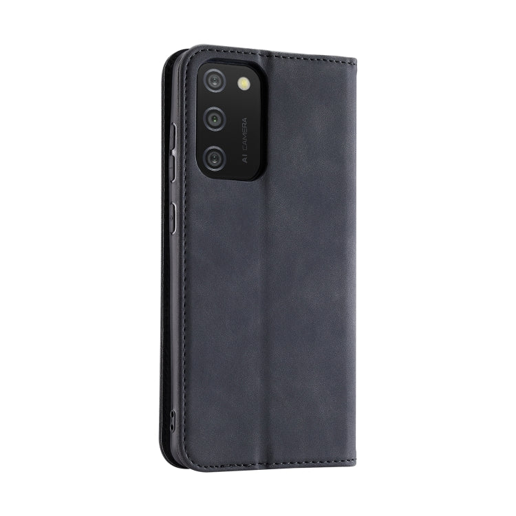 For Samsung Galaxy A02s / A03s Splicing Skin Feel Magnetic Leather Phone Case