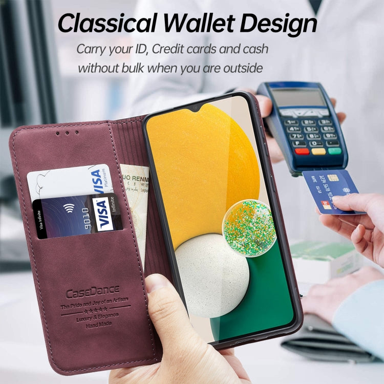 For Samsung Galaxy A13 5G Splicing Skin Feel Magnetic Leather Phone Case