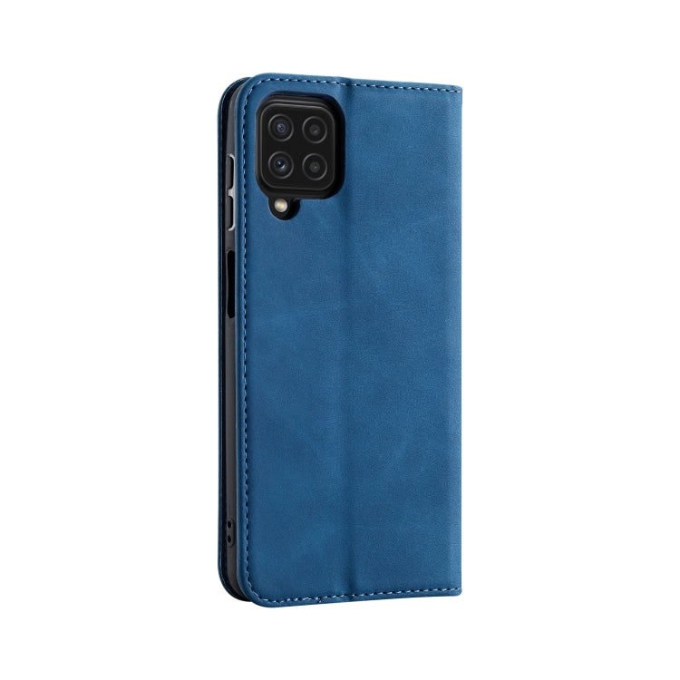 For Samsung Galaxy A22 4G Splicing Skin Feel Magnetic Leather Phone Case