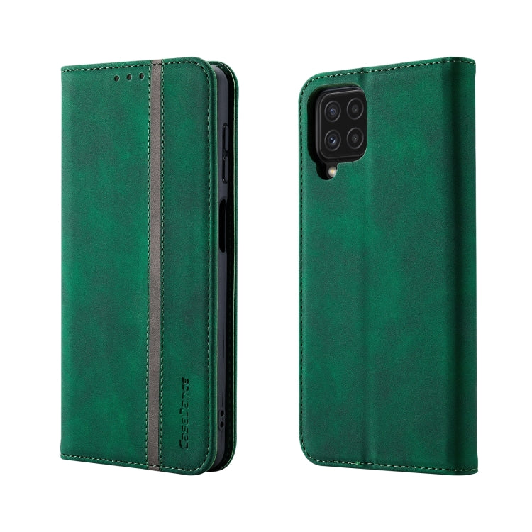 For Samsung Galaxy A22 4G Splicing Skin Feel Magnetic Leather Phone Case