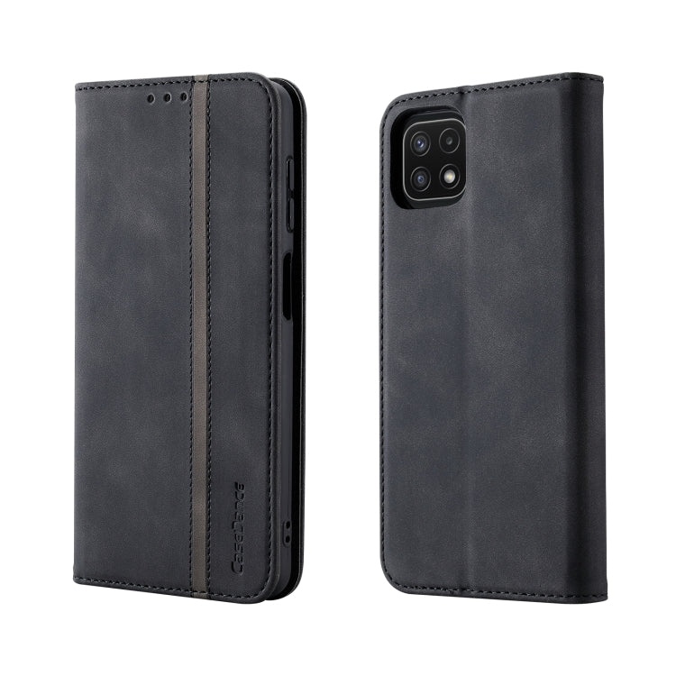For Samsung Galaxy A22 5G Splicing Skin Feel Magnetic Leather Phone Case