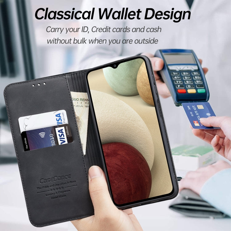 For Samsung Galaxy A22 5G Splicing Skin Feel Magnetic Leather Phone Case