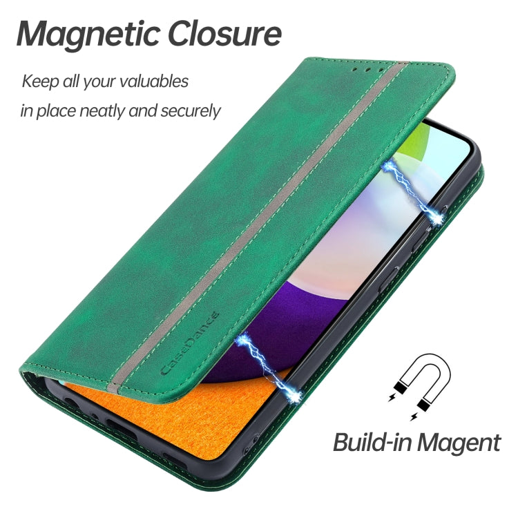 For Samsung Galaxy A22 5G Splicing Skin Feel Magnetic Leather Phone Case