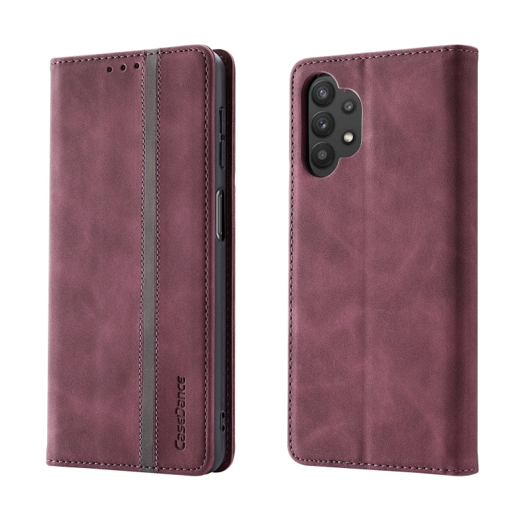 For Samsung Galaxy A32 4G Splicing Skin Feel Magnetic Leather Phone Case