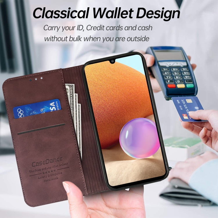 For Samsung Galaxy A32 5G Splicing Skin Feel Magnetic Leather Phone Case