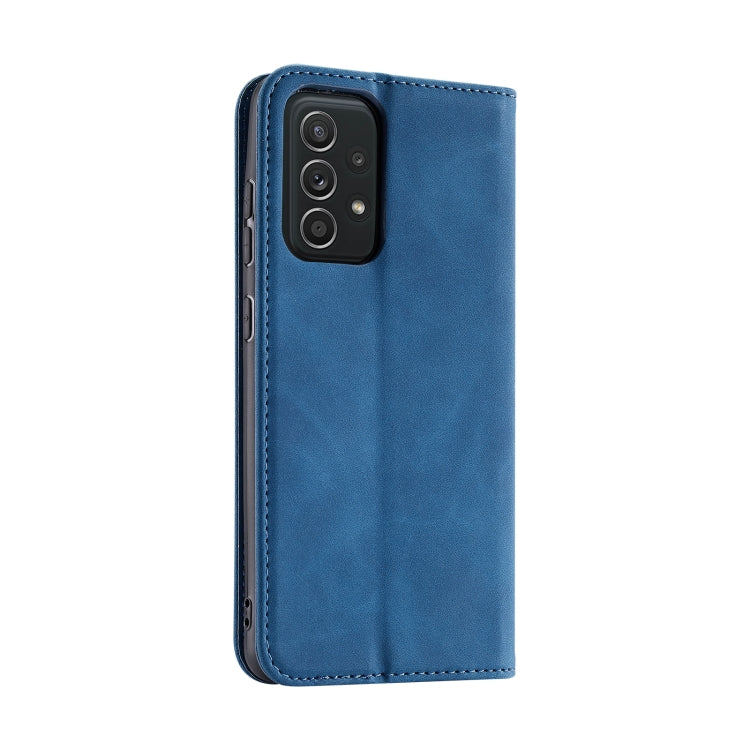 For Samsung Galaxy A72 Splicing Skin Feel Magnetic Leather Phone Case