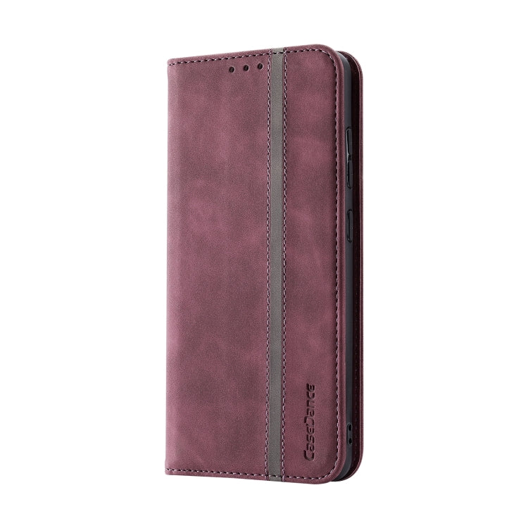 For Samsung Galaxy A72 Splicing Skin Feel Magnetic Leather Phone Case