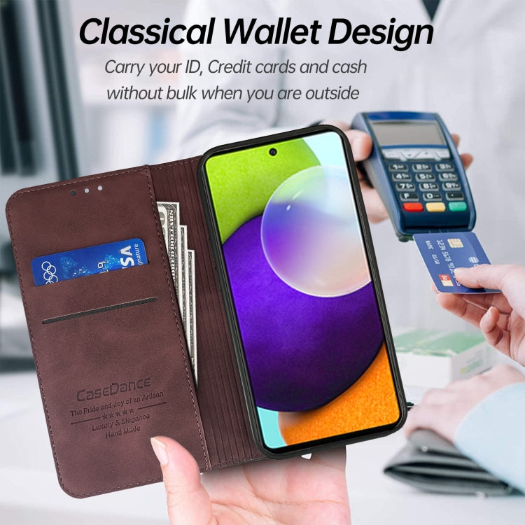 For Samsung Galaxy A72 Splicing Skin Feel Magnetic Leather Phone Case