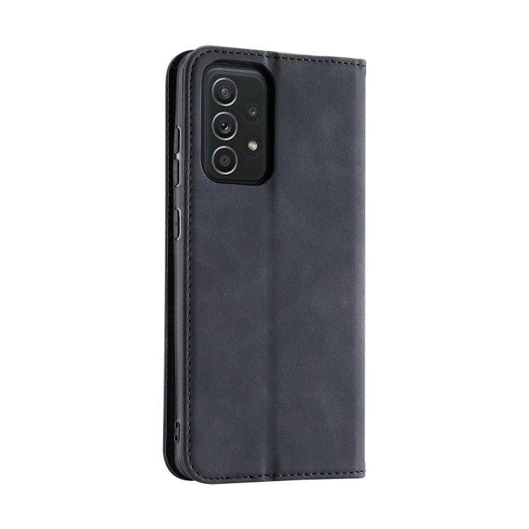 For Samsung Galaxy A72 Splicing Skin Feel Magnetic Leather Phone Case