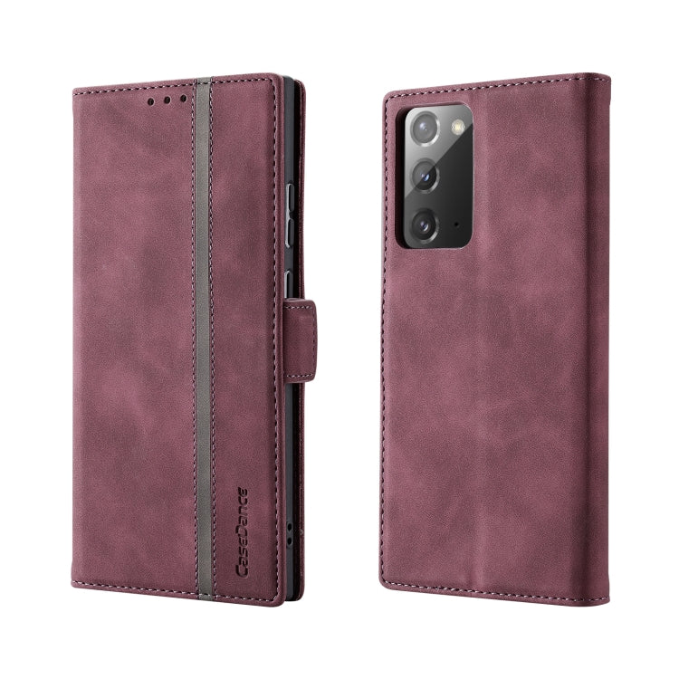 For Samsung Galaxy Note20 Splicing Skin Feel Magnetic Leather Phone Case