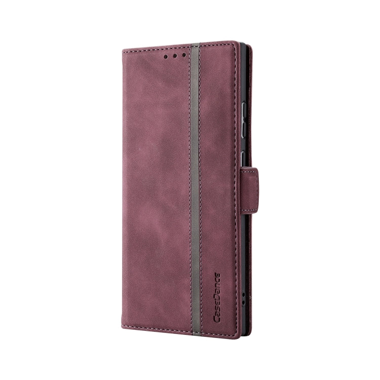For Samsung Galaxy Note20 Splicing Skin Feel Magnetic Leather Phone Case