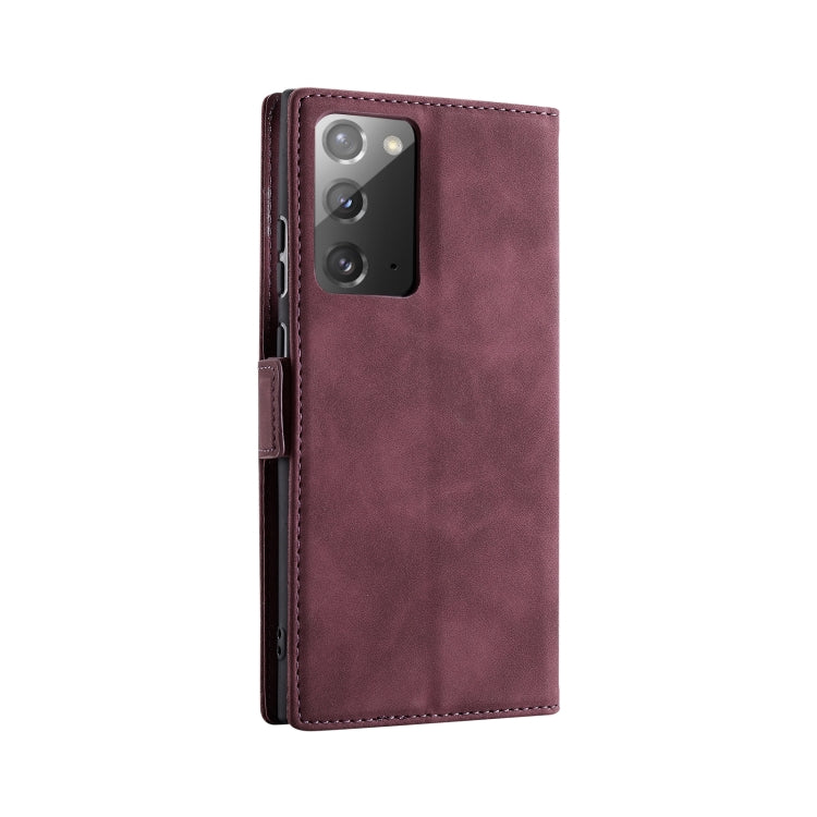 For Samsung Galaxy Note20 Splicing Skin Feel Magnetic Leather Phone Case