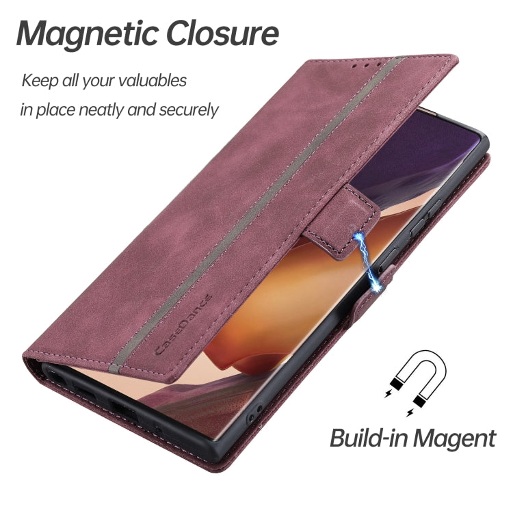 For Samsung Galaxy Note20 Splicing Skin Feel Magnetic Leather Phone Case