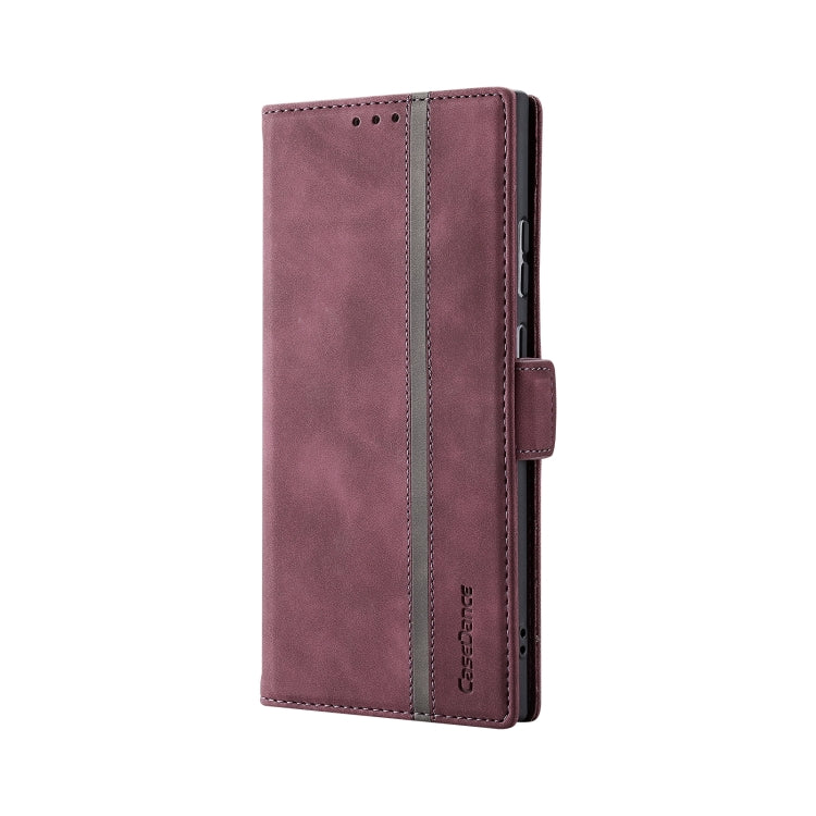 For Samsung Galaxy Note20 Ultra Splicing Skin Feel Magnetic Leather Phone Case