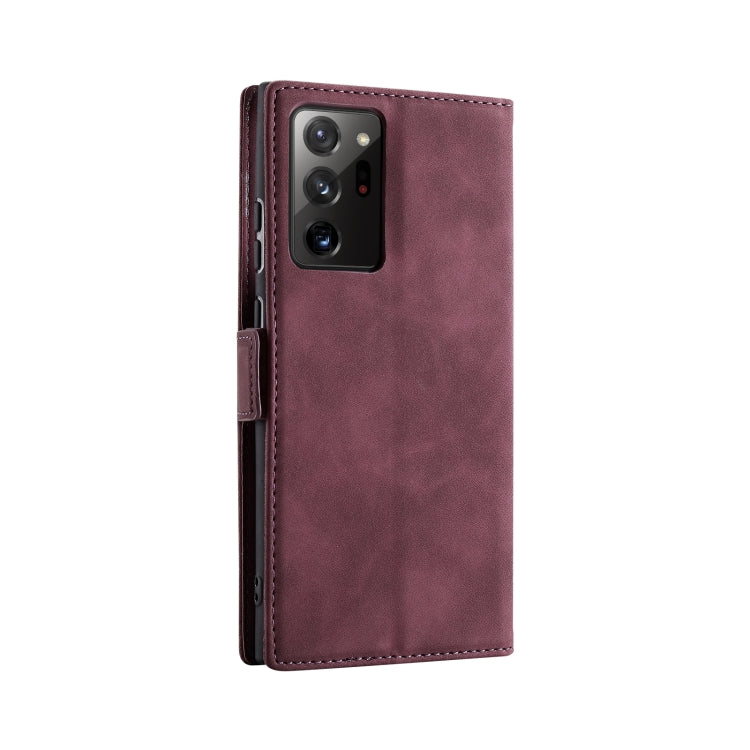 For Samsung Galaxy Note20 Ultra Splicing Skin Feel Magnetic Leather Phone Case