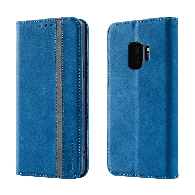 For Samsung Galaxy S9+ Splicing Skin Feel Magnetic Leather Phone Case