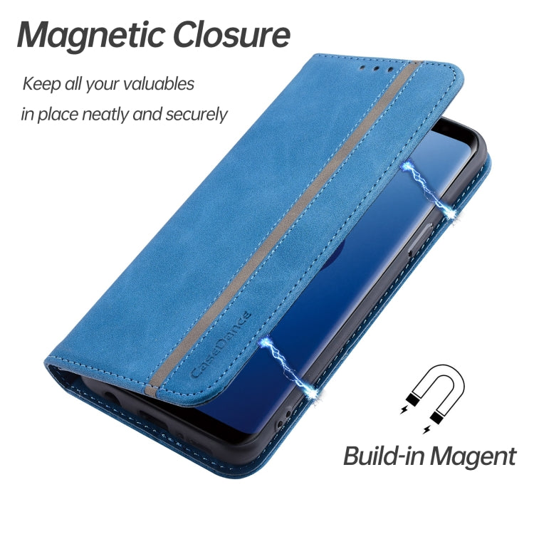For Samsung Galaxy S9+ Splicing Skin Feel Magnetic Leather Phone Case