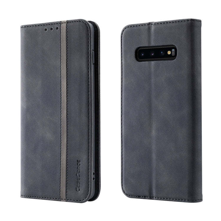 For Samsung Galaxy S10 Splicing Skin Feel Magnetic Leather Phone Case