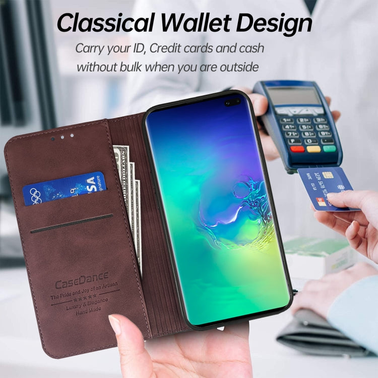 For Samsung Galaxy S10+ Splicing Skin Feel Magnetic Leather Phone Case