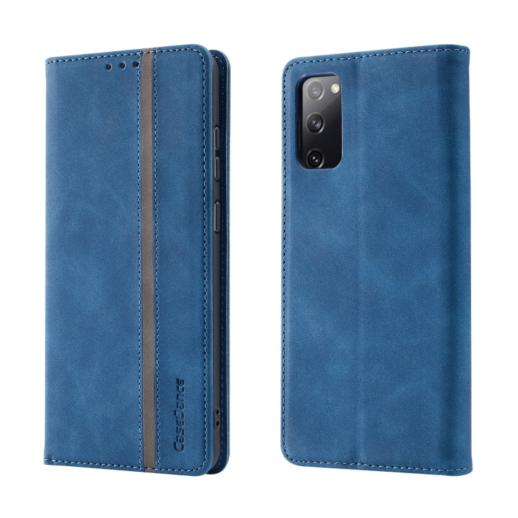 For Samsung Galaxy S20 FE Splicing Skin Feel Magnetic Leather Phone Case
