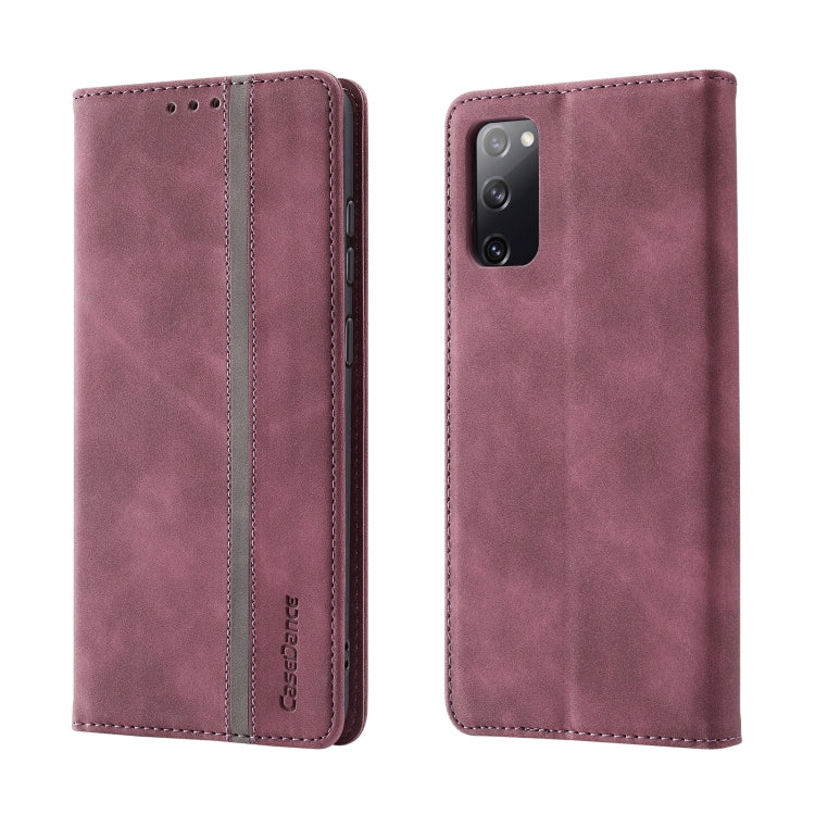 For Samsung Galaxy S20 FE Splicing Skin Feel Magnetic Leather Phone Case
