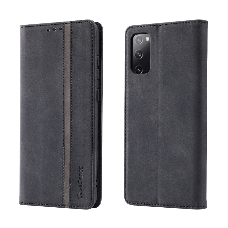 For Samsung Galaxy S20 FE Splicing Skin Feel Magnetic Leather Phone Case