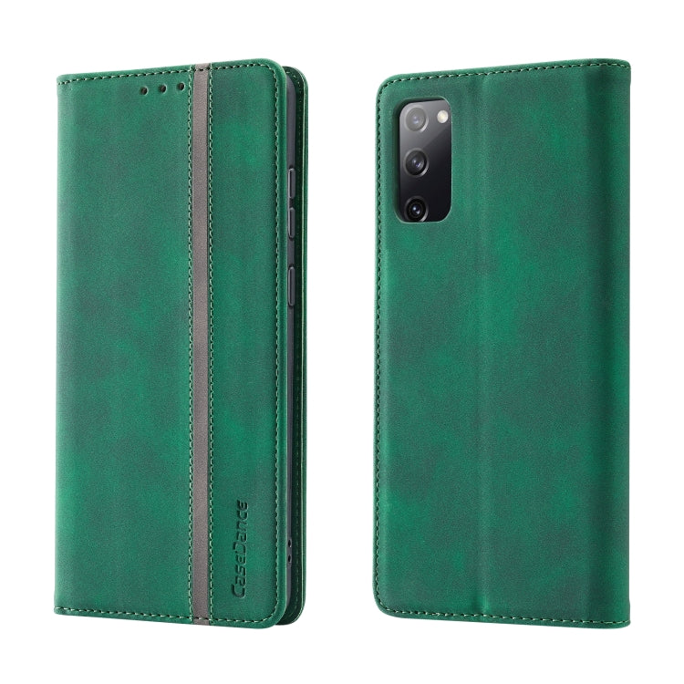 For Samsung Galaxy S20 FE Splicing Skin Feel Magnetic Leather Phone Case