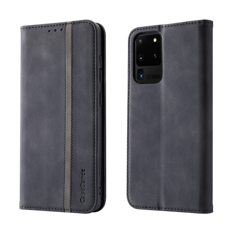 For Samsung Galaxy S20 Ultra Splicing Skin Feel Magnetic Leather Phone Case