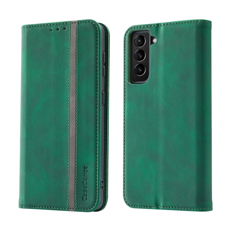 For Samsung Galaxy S21+ 5G Splicing Skin Feel Magnetic Leather Phone Case