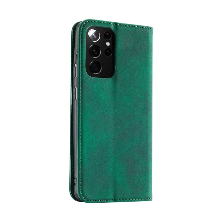 For Samsung Galaxy S21 Ultra 5G Splicing Skin Feel Magnetic Leather Phone Case