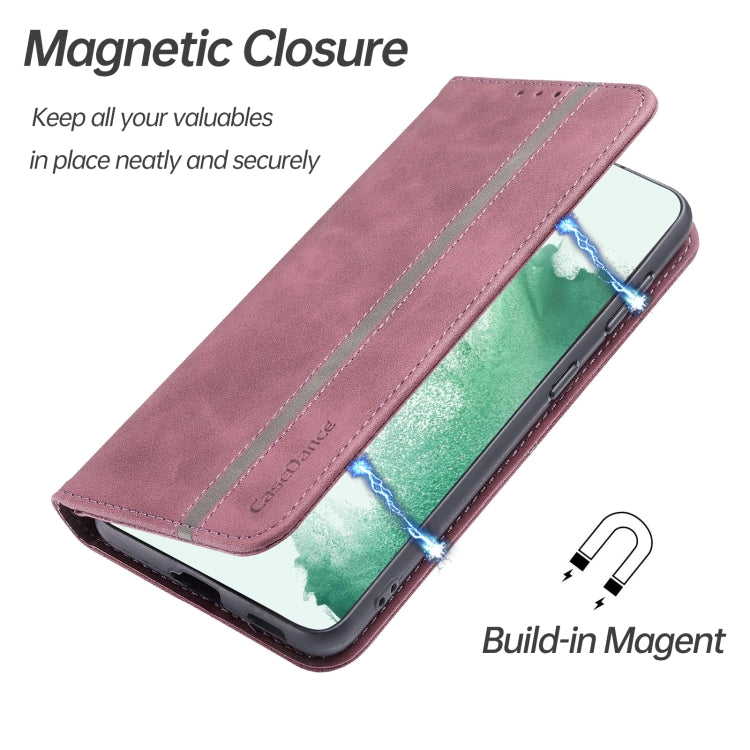For Samsung Galaxy S22 5G Splicing Skin Feel Magnetic Leather Phone Case