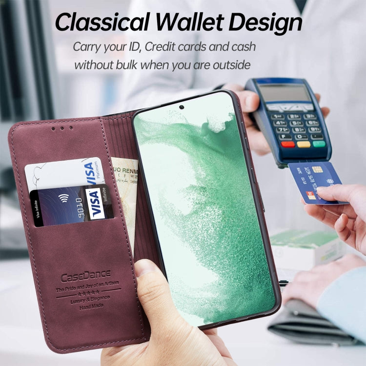 For Samsung Galaxy S22 5G Splicing Skin Feel Magnetic Leather Phone Case