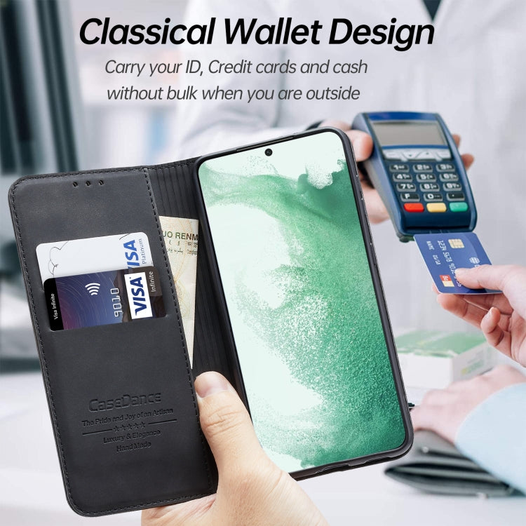 For Samsung Galaxy S22 5G Splicing Skin Feel Magnetic Leather Phone Case