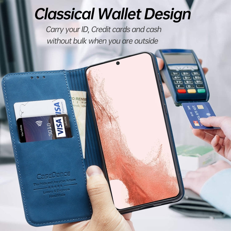For Samsung Galaxy S22+ 5G Splicing Skin Feel Magnetic Leather Phone Case