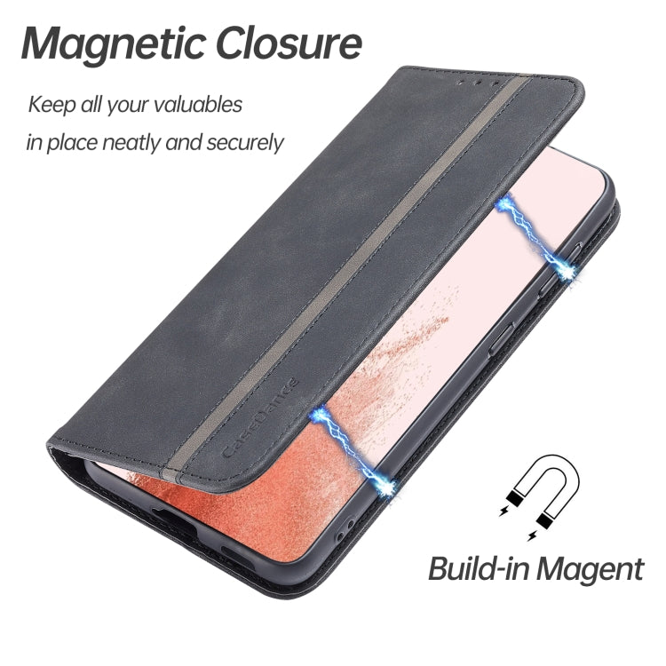 For Samsung Galaxy S22+ 5G Splicing Skin Feel Magnetic Leather Phone Case