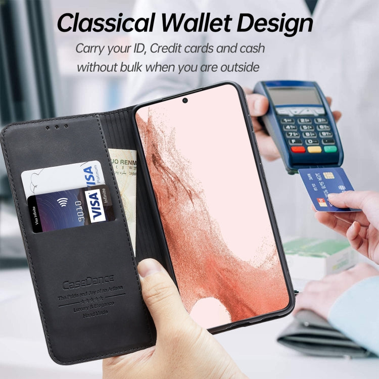 For Samsung Galaxy S22+ 5G Splicing Skin Feel Magnetic Leather Phone Case