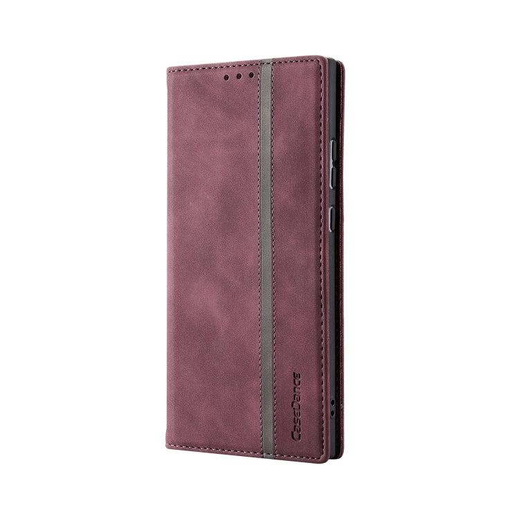 For Samsung Galaxy S22 Ultra 5G Splicing Skin Feel Magnetic Leather Phone Case